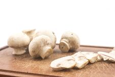 Mushroom Champignon Sliced Stock Photos