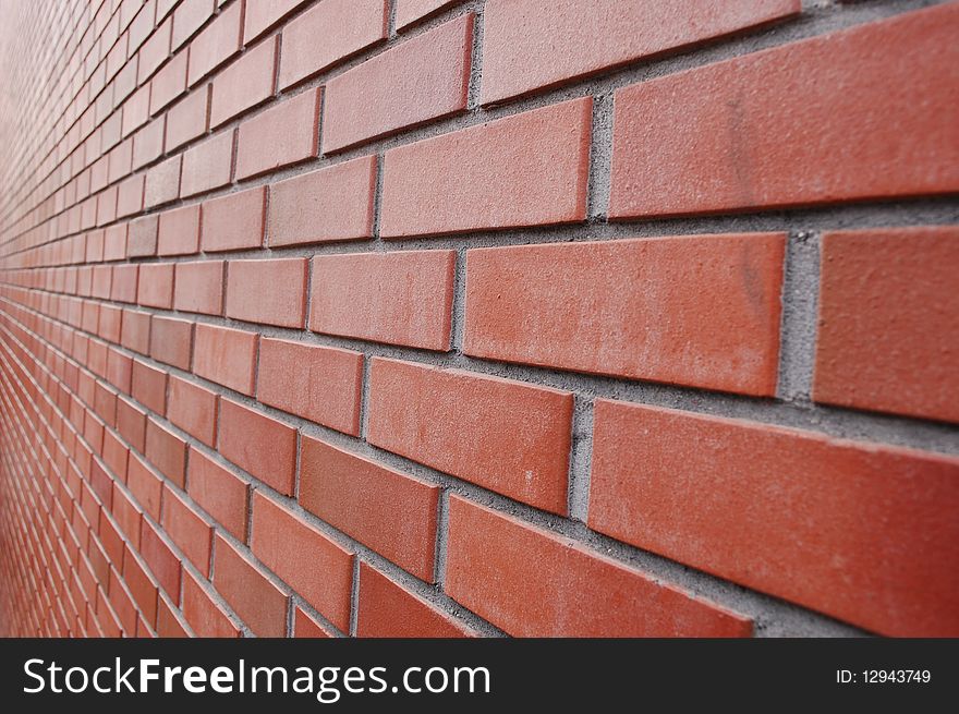A wall with bricks in perspective. A wall with bricks in perspective