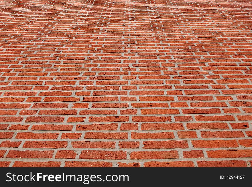 A wall with bricks in perspective