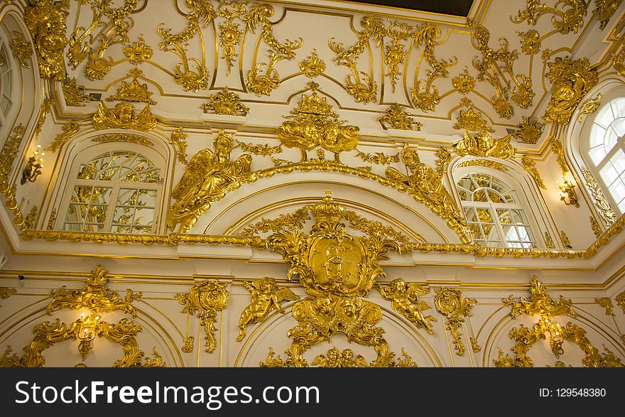 Ceiling, Yellow, Wall, Opera House