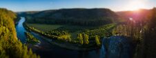 Aerial Panorama Of The Ural Mountains Royalty Free Stock Photos