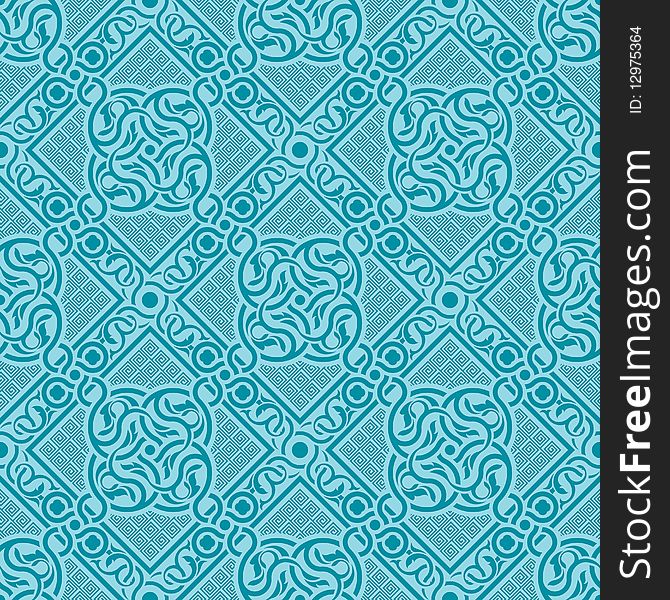 Turquoise seamless ornament for design