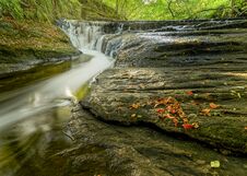 Autumn Colour At Waterfall. Stock Photography