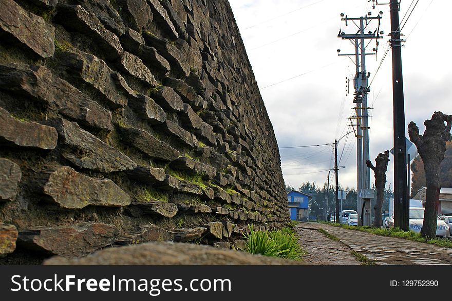 Wall, Sky, Rock, Stone Wall