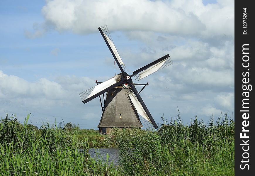 Windmill, Mill, Grassland, Wind Turbine