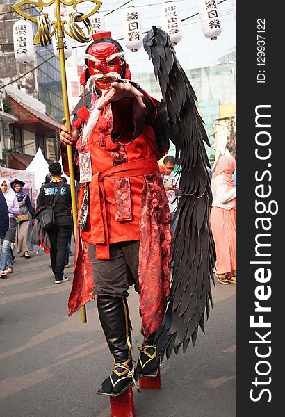 Red, Street, Carnival, Costume
