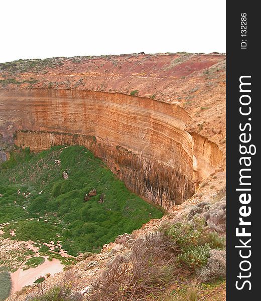 Cliff near the 12 Apostles in Australia. Cliff near the 12 Apostles in Australia