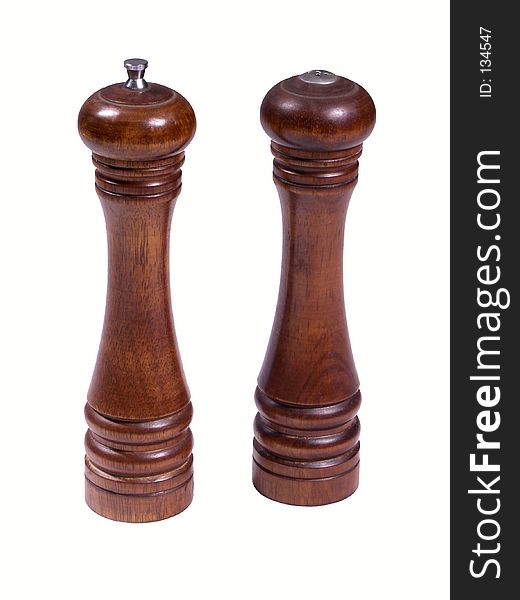 Isolated salt and pepper shakers