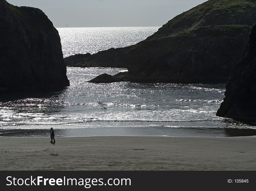 Stroll on Oregon beach. Stroll on Oregon beach