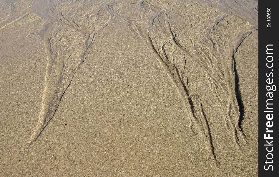 Nice curves in sand due to tide. Nice curves in sand due to tide