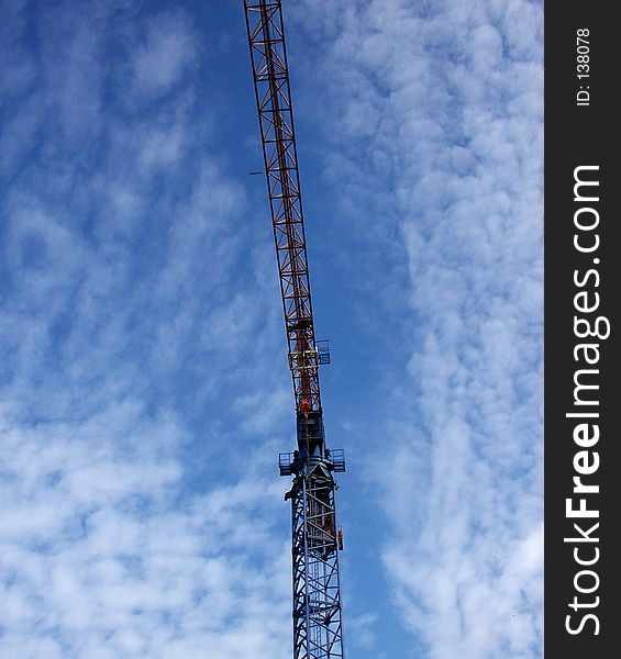 This is a crane in a building site in the London Docklands. This is a crane in a building site in the London Docklands.