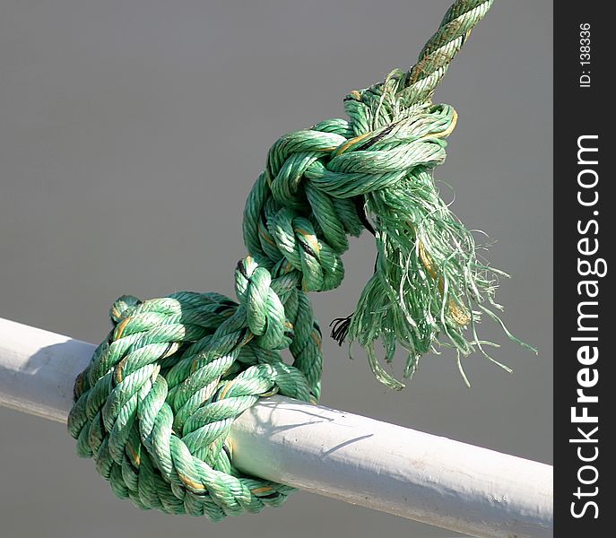 Knot tied to Yacht in Bridlington Harbour. Knot tied to Yacht in Bridlington Harbour