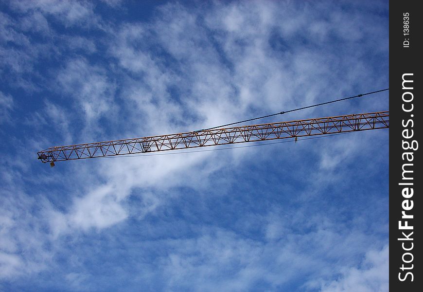 This is a crane in a building site in the London Docklands.