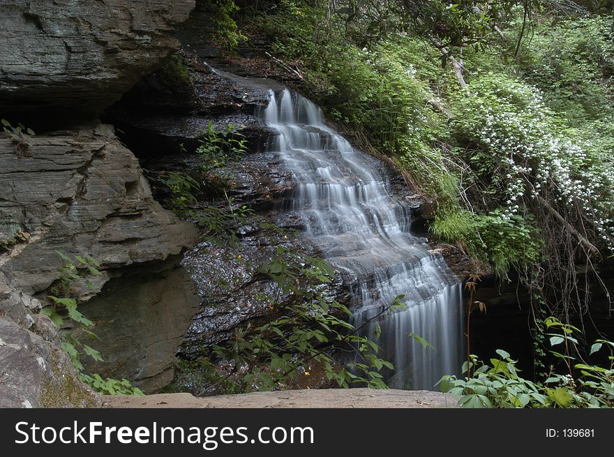 North Carolina waterfall. North Carolina waterfall.