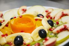 Fresh Juicy Fruit Salad On A Plate. Royalty Free Stock Photos Fresh Juicy Fruit Salad On A Plate. Royalty Free Stock Photos