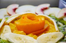 Fresh Juicy Fruit Salad On A Plate. Stock Images Fresh Juicy Fruit Salad On A Plate. Stock Images