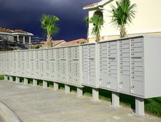 Row Of Mailboxes Stock Image