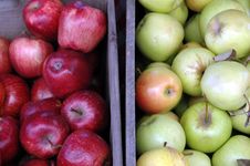 Crates Of Red And Green Apples Royalty Free Stock Photography