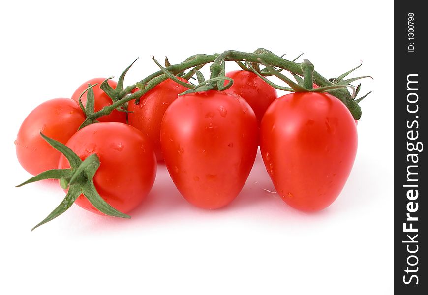 Tomatoes against a white background - ready to eat