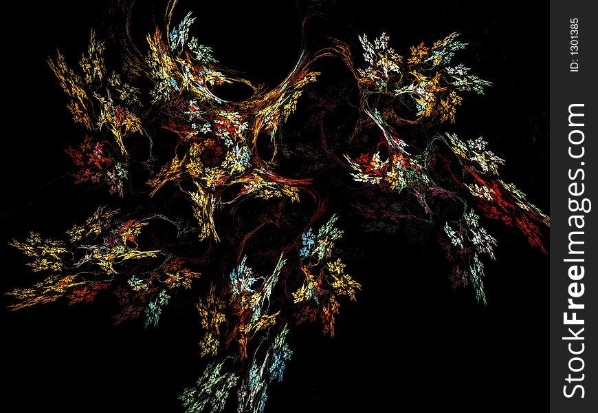 Abstract flowers against black background. Abstract flowers against black background