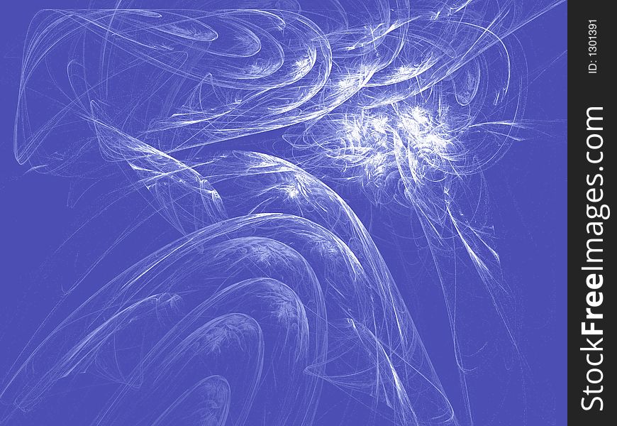 Abstract fractal illustration against blue background. Abstract fractal illustration against blue background