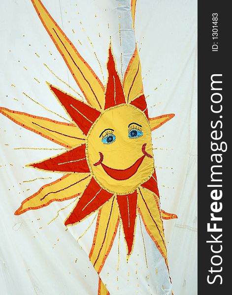 Close up of sun on white background
