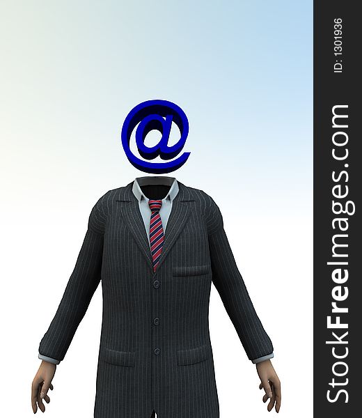 A person with a head in the form of the email symbol. A person with a head in the form of the email symbol.