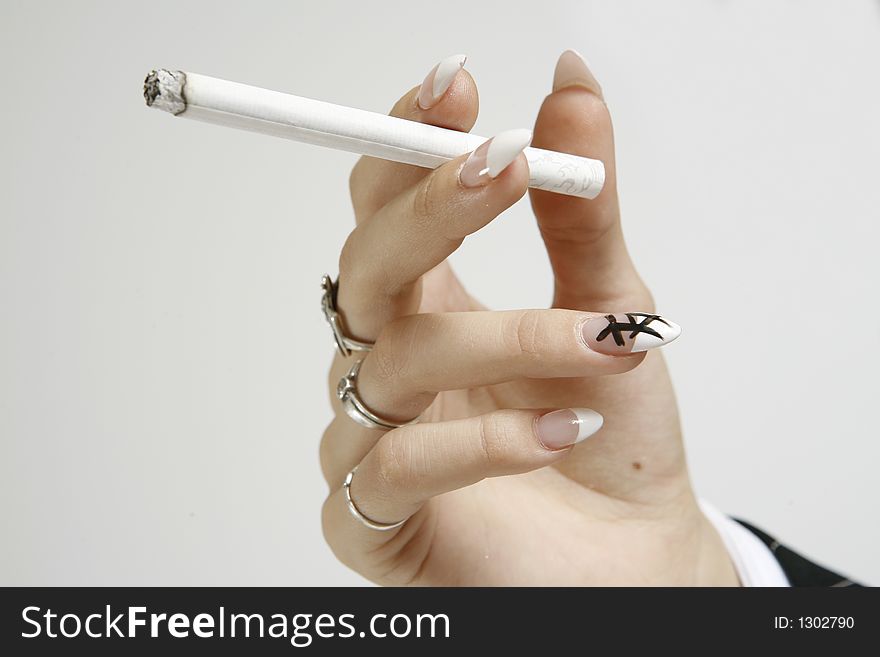 Hand with cigarette