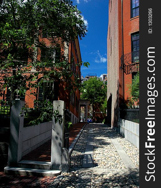 Beacon Hill, Boston, MA on a clear summer day