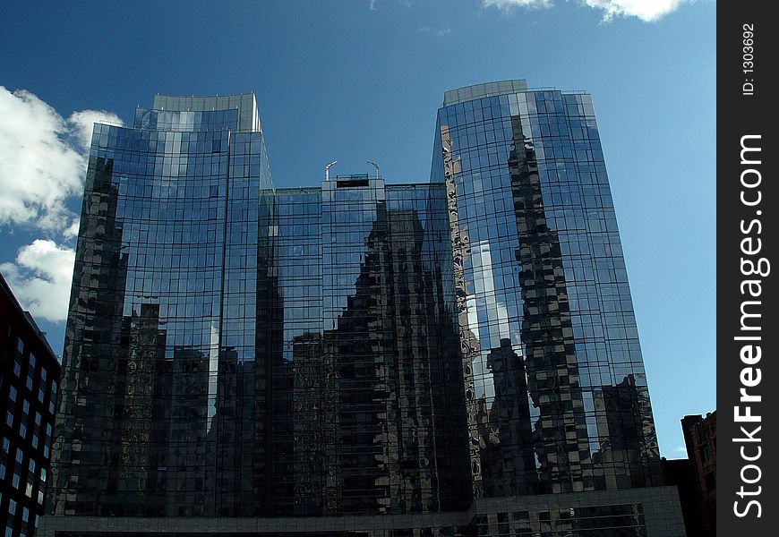 Reflective glass building on  Boston waterfront. Reflective glass building on  Boston waterfront.