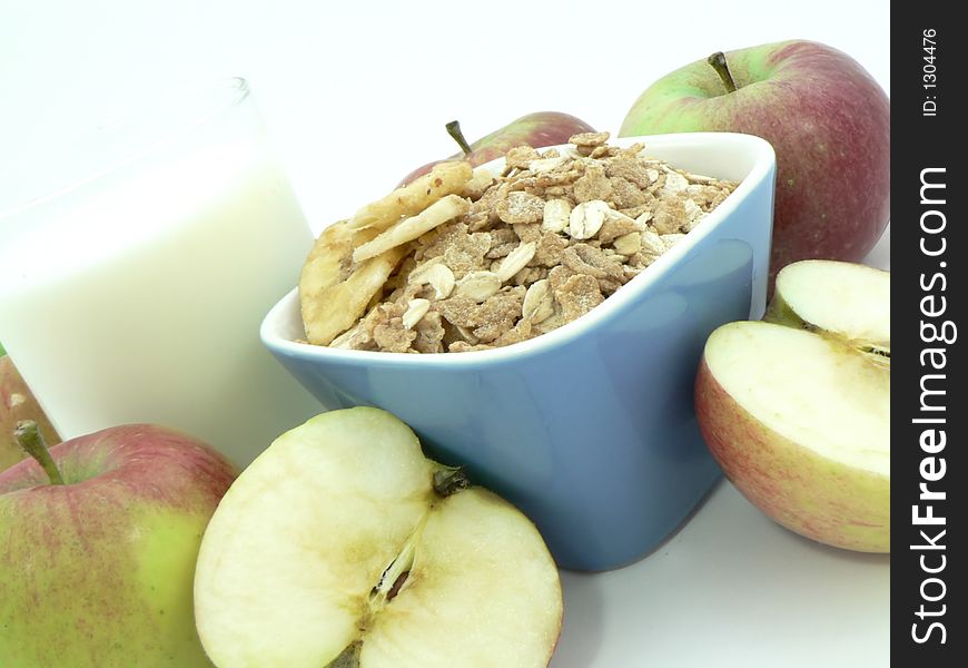 On diet - yogurt natural musli and grapes close-ups