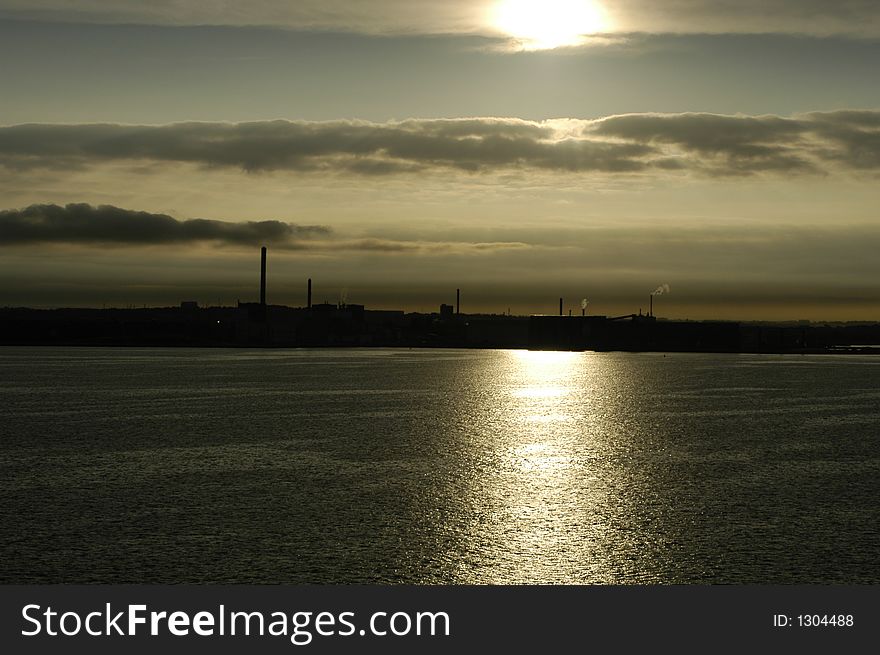 Industrial area - view from sea.