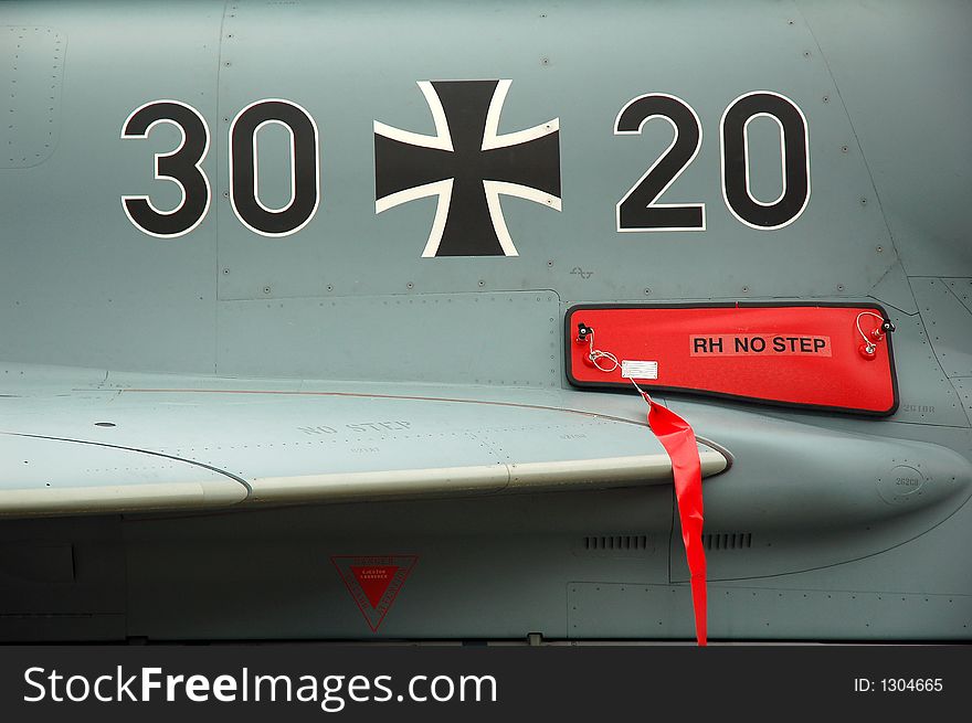 Sign luftwaffe fighter plane on display at ILA 2006 Berlin