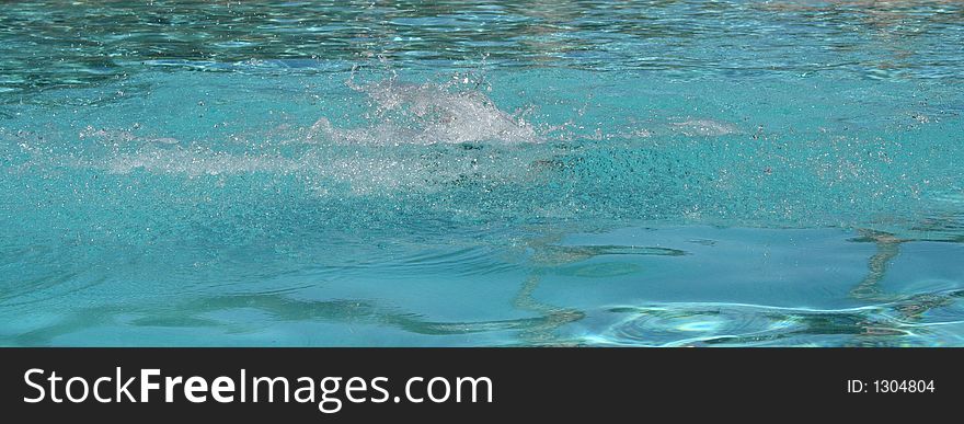 Splash of water in a swimming pool