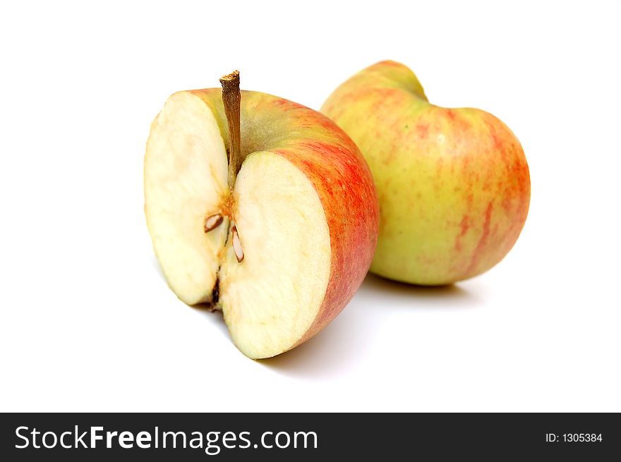 Two apple halves