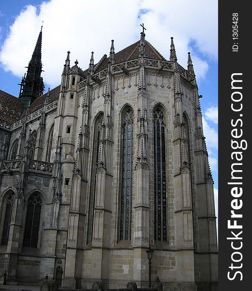 This is the back part of the St. Elizabeth Cathedral on the Main Street in Košice of East-Slovakia.