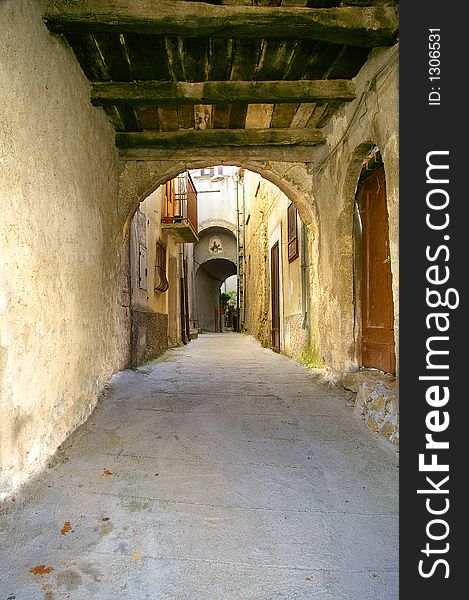 Alley with alcove in a small village