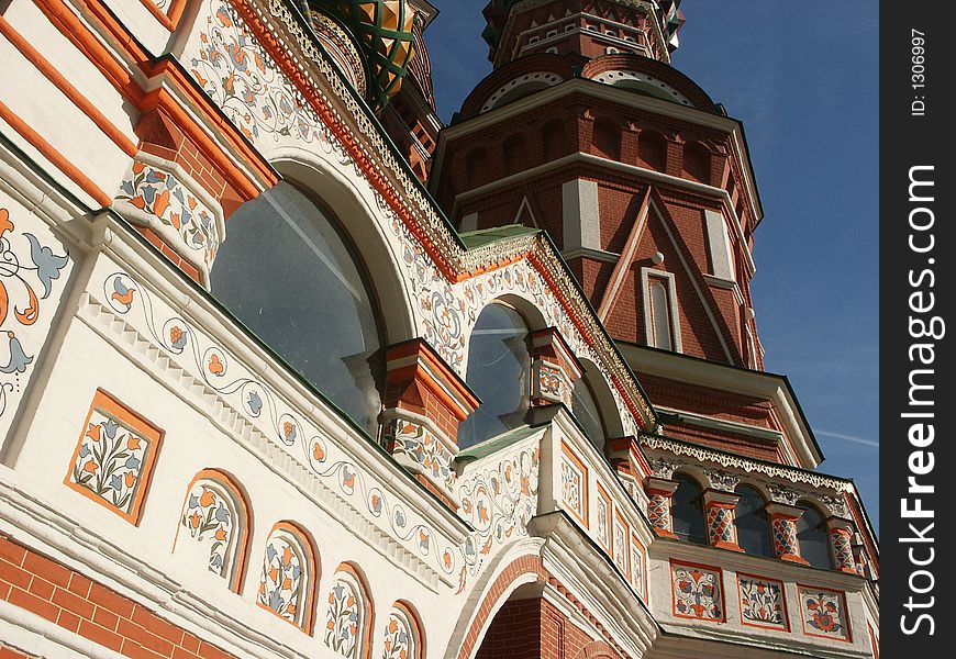 Vasily Blazhennogo's temple on the red area (Moscow, Russia)