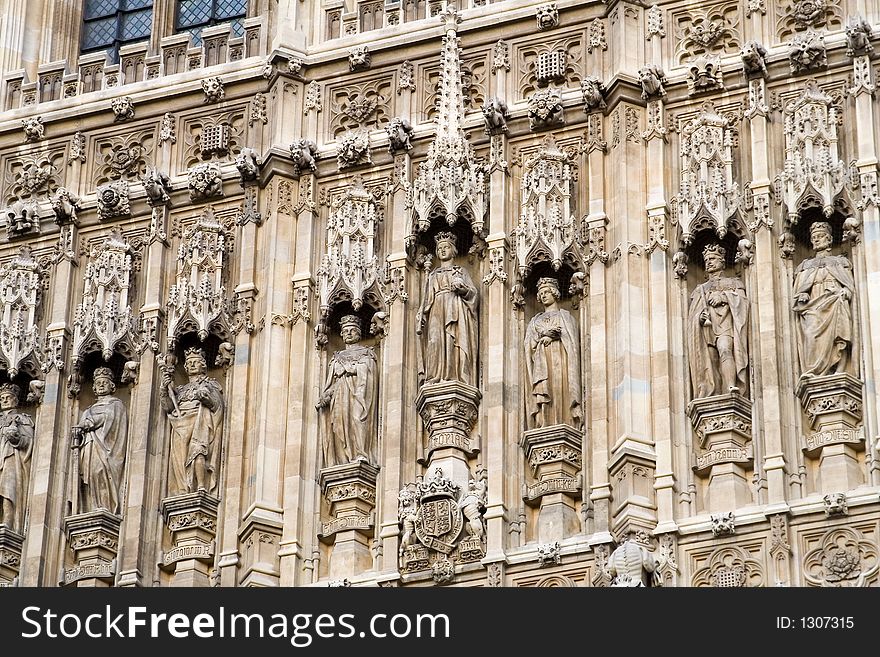 Close up details of the Houses of Parliament