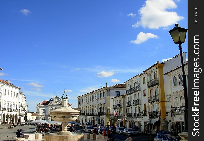 Square of the Giraldo, in Évora, with church of S. Antão to the deep one. Square of the Giraldo, in Évora, with church of S. Antão to the deep one.