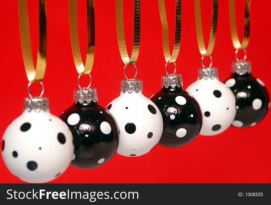 Black and white christmas balls. Black and white christmas balls