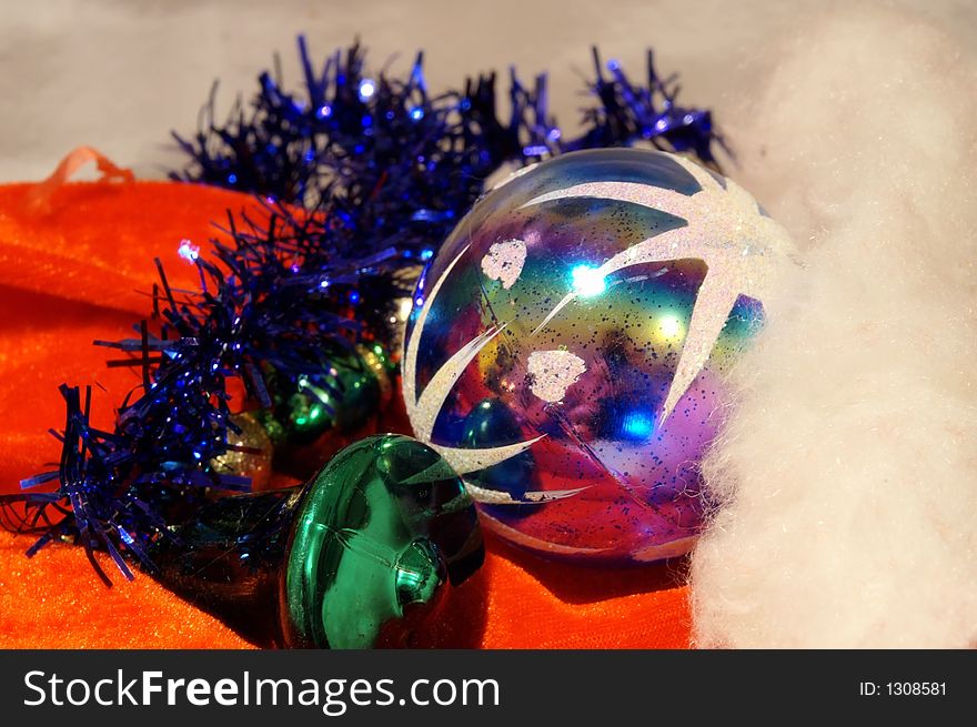 Decorations for a christmas tree - happy winter holiday