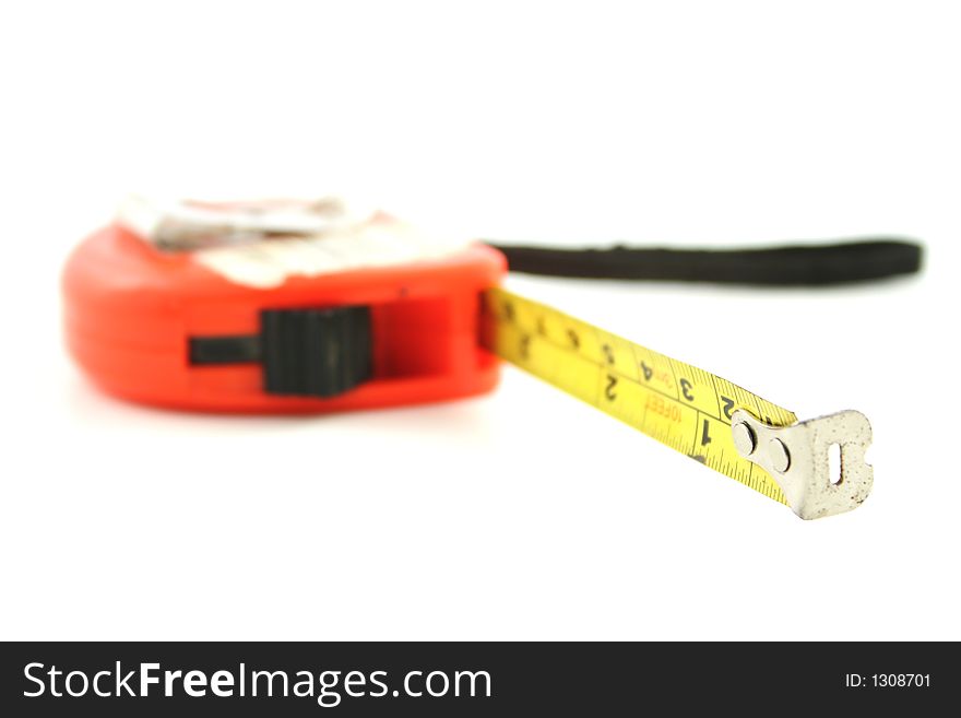 Tape measure against a white background