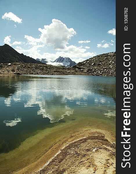 Beautiful lake in the Cordillera mountain,Peru