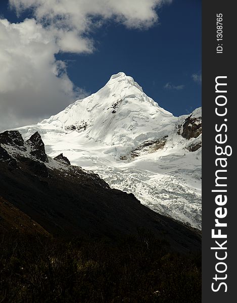 Snow peak in the Cordillera Blanca. Snow peak in the Cordillera Blanca