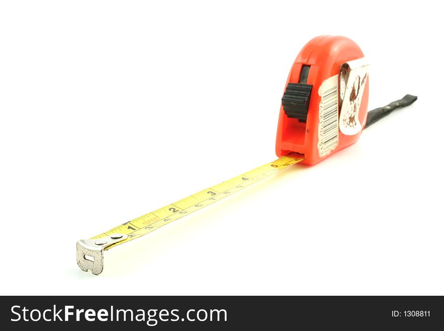 Tape measure against a white background