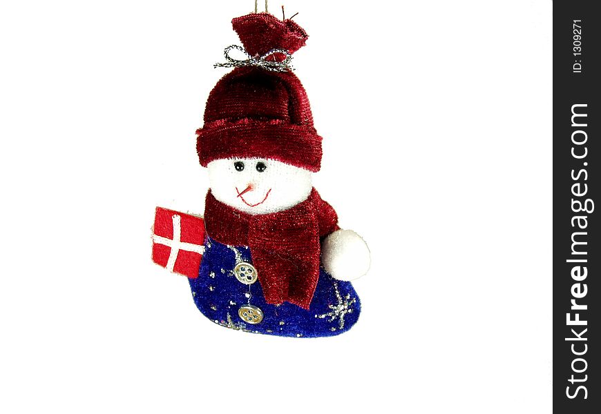 New Year Snowman on white background