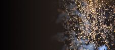 New Year`s Abstract Garland Background. Bokeh From Holiday Garlands, Dark Background Stock Photos New Year`s Abstract Garland Background. Bokeh From Holiday Garlands, Dark Background Stock Photos