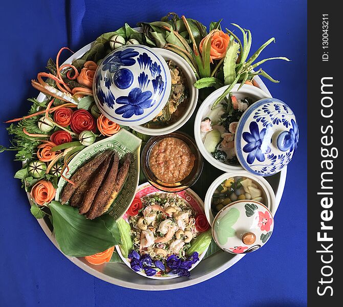 Decoration Tray Of Southern Thailand Food