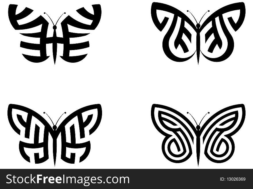 Graphic illustration of Abstract Butterflies